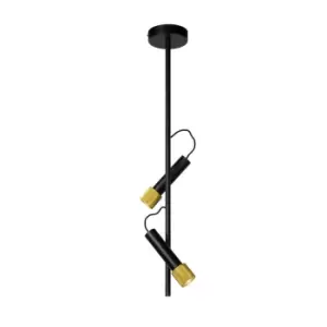 Image of Duele Modern Flush Ceiling Light - LED - 2x5W 3000K - Black