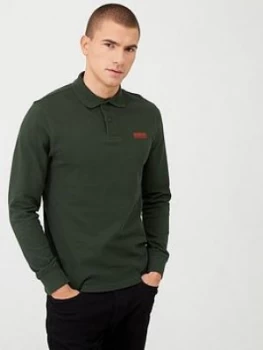 Image of Barbour International Essential Logo Long Sleeve Polo Shirt - Green