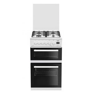 image of Beko EDG506W Double Oven 4 Hobs Gas Cooker