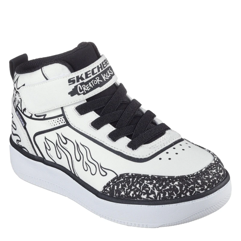 Image of Skechers High Top Gore & Strap Sneaker Low-Top Trainers Unisex Kids White/Black unisex C10 (27.5)