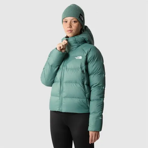 image of The North Face Womens Hyalite Down Hooded Jacket - Green 12