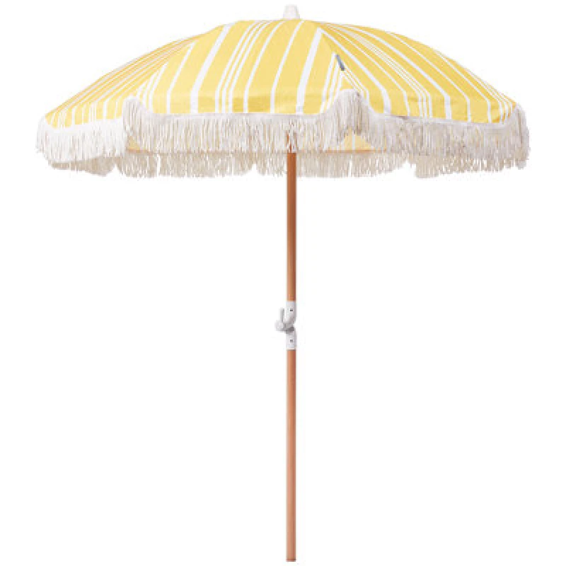 Image of Beliani Patio Parasol 150 Cm Mondello Yellow