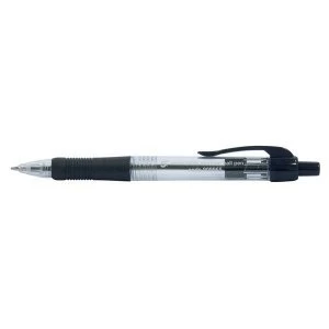 Image of 5 Star Office Retractable Grip Ball Pen 1.0mm Tip 0.4mm Line Black Pack 10