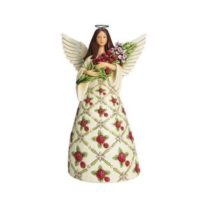 Image of Flourish like a Flower of the Field - Red Roses Angel - Heartwood Creek by Jim Shore