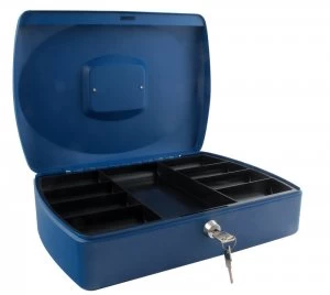 image of Q Connect 12" Cash Box - Blue