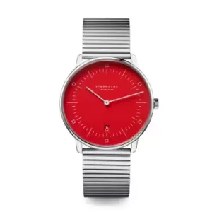 Image of Sternglas S02-NAF24-ME06 Mens Naos Edition Bauhaus II Red Wristwatch