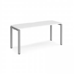 image of Adapt II Single Desk 1600mm x 600mm - Silver Frame White top