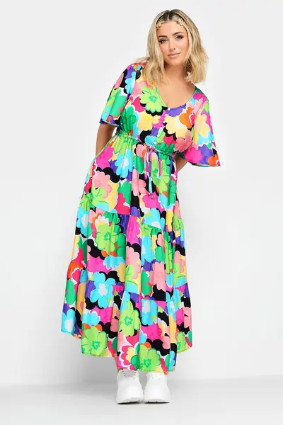 Image of Yours Floral Dress Pink