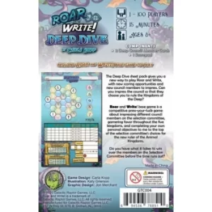 Image of Roar and Write Deep Dive Sheet Pack Board Game