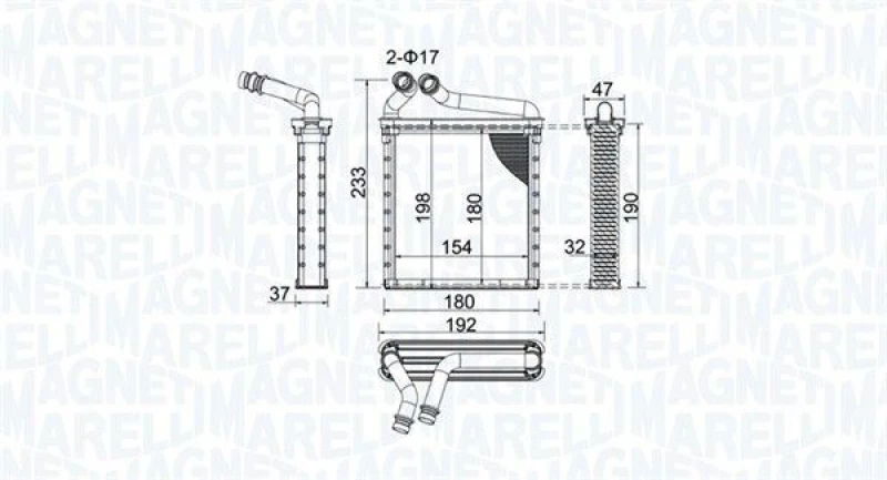 Image of MAGNETI MARELLI Heater matrix MAGNETI MARELLI 350218442000