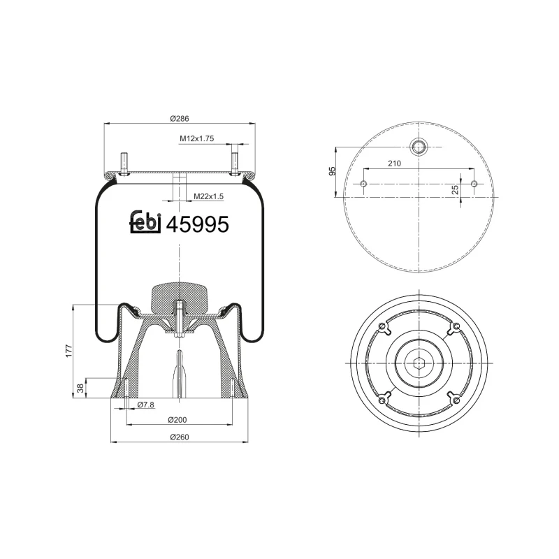 Image of FEBI BILSTEIN 45995 Boot, air suspension Boot,air suspension (324)