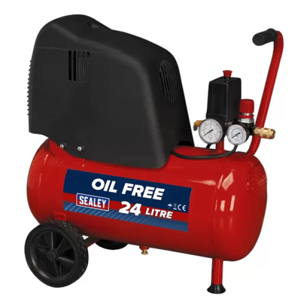 Image of Genuine SEALEY SAC02415 Compressor 24ltr Belt Drive 1.5hp Oil Free