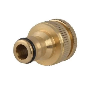 image of Faithfull Brass Dual Tap Connector 12.5-19mm (1/2 - 3/4in)