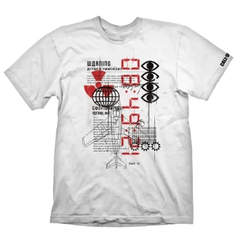 Image of Call Of Duty: Cold War Warn Attack Mens L T-Shirt - White