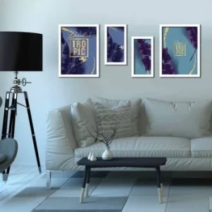 Image of 4P3040BCT014 Multicolor Decorative Framed MDF Painting (4 Pieces)