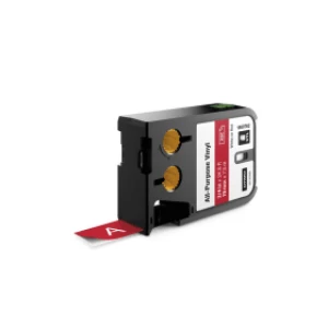 Image of Dymo 1868762 White On Red Label Tape 19mm x 7m