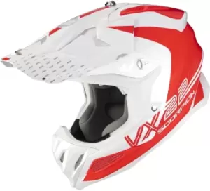 Scorpion VX-22 Air Ares Motocross Helmet, white-red, Size S, white-red, Size S