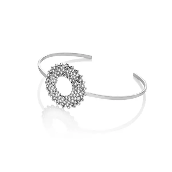 Image of Hot Diamonds Sterling Silver Blossom Bangle DC189