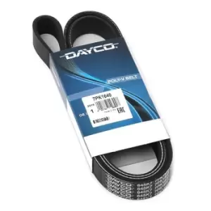 image of DAYCO V-ribbed belt RENAULT,TOYOTA,NISSAN 7PK1640 31110RL0G51,31110RL0G52,31110RRBA01 38920PRA004,38920PRA013,38920RSRE02,11720VC100,11720VC101