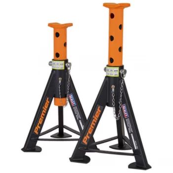 image of Sealey AS6O Axle Stands (Pair) 6tonne Capacity per Stand - Orange