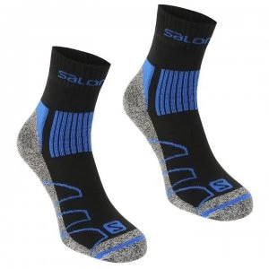 Image of Salomon Merino Low 2 Pack Walking Socks Mens - Black/Blue