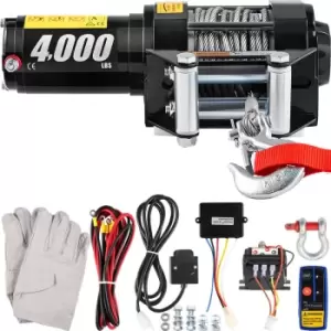 Image of VEVOR Electric Winch 4000lb/1814kg, 12V Electric Winch with Wireless Remote Control, Steel Lifting Electric Winch 13m Length Steel Cable, Electric