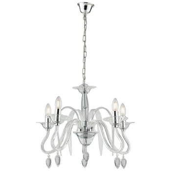 Image of Fan Europe Lighting - Fan Europe ESTEFAN 5 Light Chandeliers Transparent 53x45.5cm