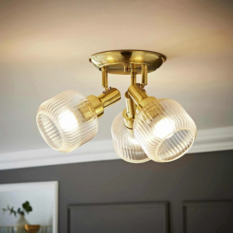 Image of ValueLights ValueLights Calpe Metal 3-Light Spotlight - Gold