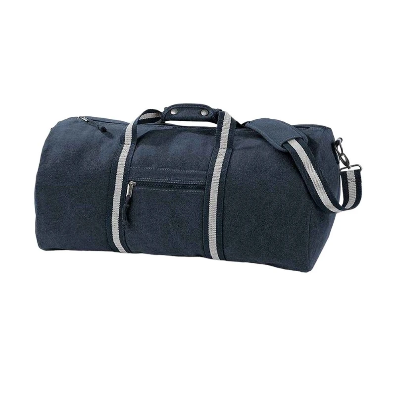 Image of Quadra Mens Vintage Canvas Holdall in Navy Navy Male One Size