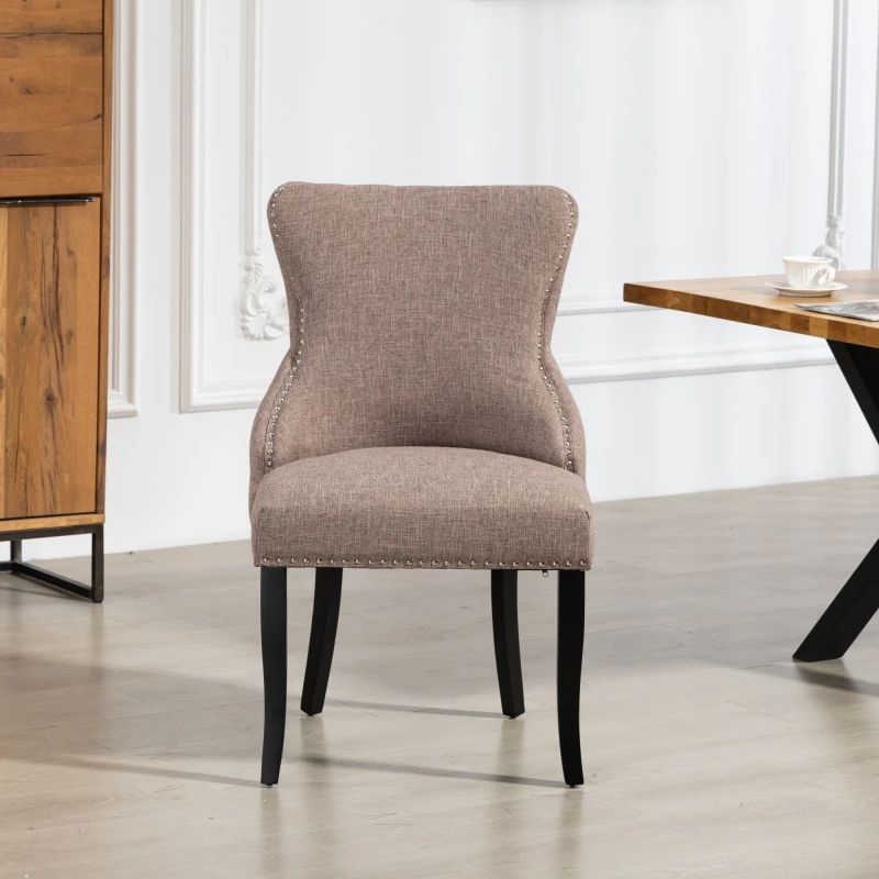 Image of Artemis Home Rodello Fabric Dining Chairs - Set of 2 in Dark Brown Size: 2 Pack Dark Brown Unisex 2 Pack