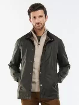 Image of Barbour Evelar Wax Jacket - Dark Green, Dark Green, Size 2XL, Men