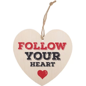 Image of Follow Your Heart Hanging Heart Sign