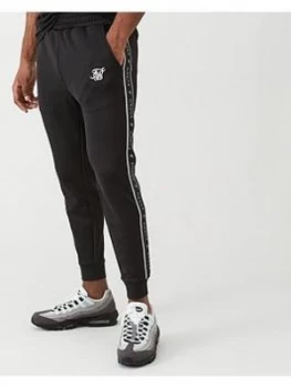 Image of SikSilk Fitted Panel Tape Track Pants - Black