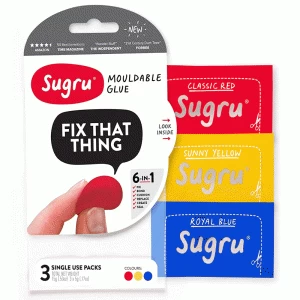 image of Sugru Mouldable Glue Red - Yellow and Blue Pack of 3