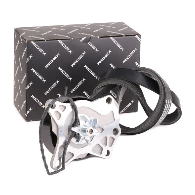 Image of RIDEX 4172P0007 Water Pump + V-Ribbed Belt Kit with water pump Water Pump + V-Ribbed Belt Kit (4172)