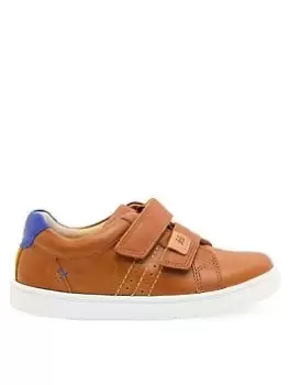 Image of Start-rite Explore Soft Leather Flexible Double Riptape Trainers - Tan Leather, Size 10 Younger