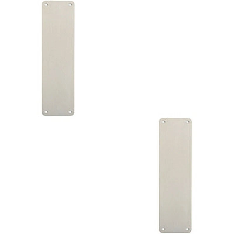 Image of Loops 2x Plain Door Finger Plate 300 x 75mm Satin Stainless Steel Push Plate Metallics