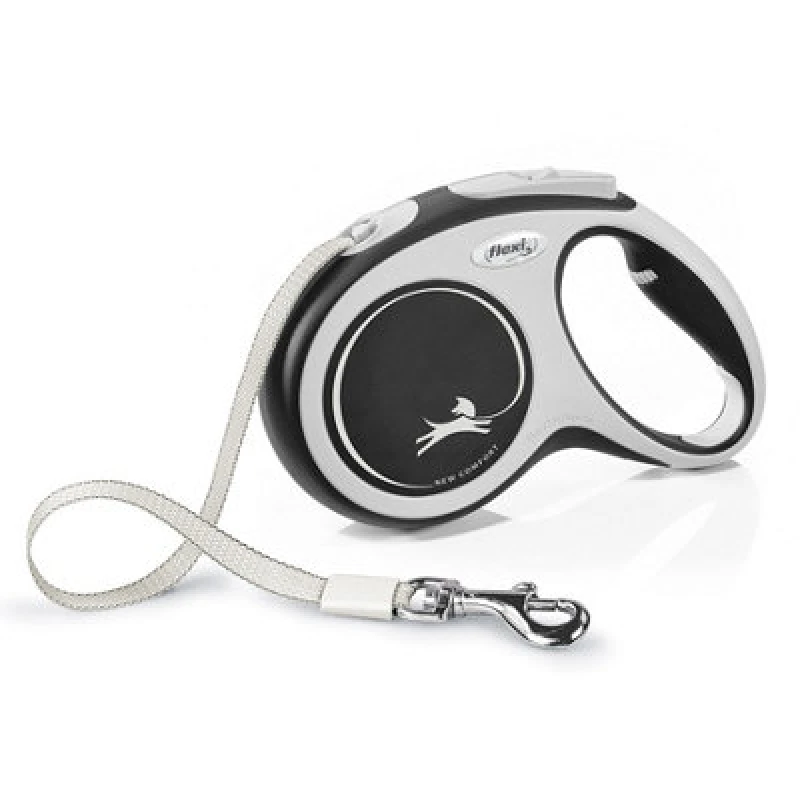 Image of Flexi New Comfort Tape Retractable Medium Black 5M Dog Leash/lead 1-25Kg