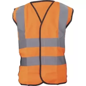 Image of Yoko Hi-Vis Childrens Unisex Waistcoat / Jacket (7-9) (Hi Vis Orange) - Hi Vis Orange