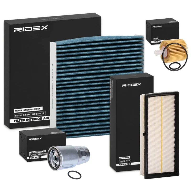 Image of RIDEX 4055F12483 Filter Set with gaskets/seals Filter Set (4055)