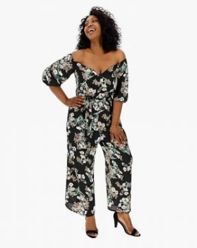 image of Lovedrobe Print Bardot Jumpsuit