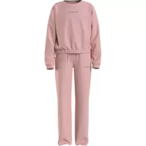 image of Calvin Klein Jeans Ckj Logo Boxy Cn Sweatpants Set - Pink