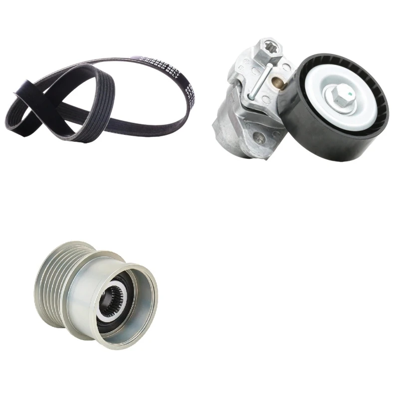 Image of RIDEX 542R1309 V-ribbed belt set Pulleys: with freewheel belt pulley V-Ribbed Belt Set (542)