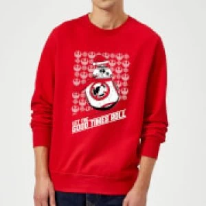 Image of Star Wars Let The Good Times Roll Christmas Sweatshirt - Red - L