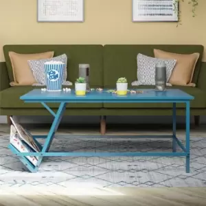 Image of Regal Living Room Coffee Table Blue Oak By Novogratz