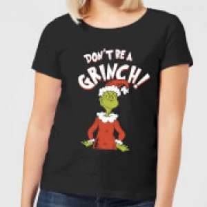 image of The Grinch Dont Be A Grinch Womens Christmas T-Shirt - Black