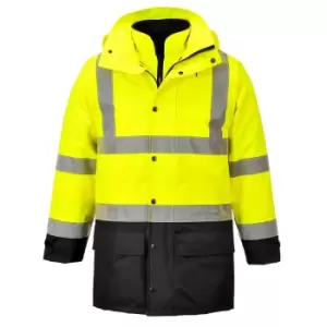 Image of Oxford Weave 300D Class 3 Hi Vis 5-in1 Executive Jacket Yellow / Black 2XL