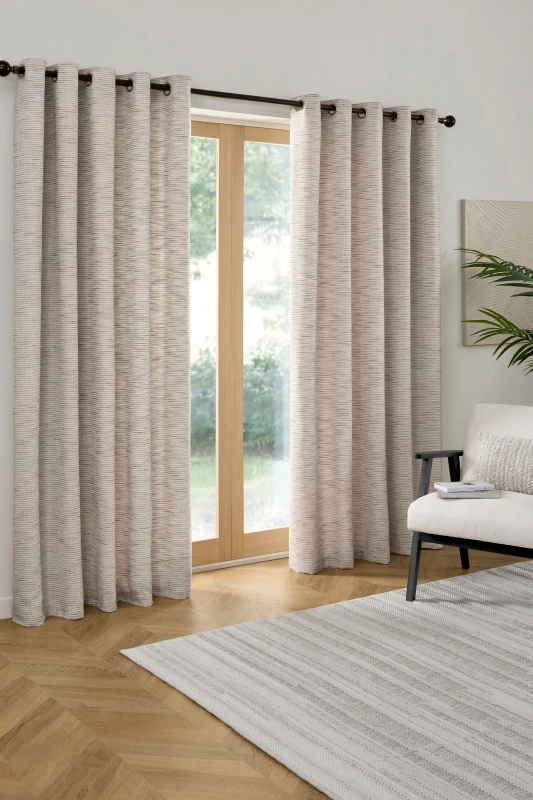 Image of Curtina Talon Jacquard Ready Made Eyelet Curtains Grey
