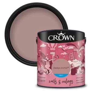 image of Crown Matt Emulsion Paint Always Orchid - 2.5 litres