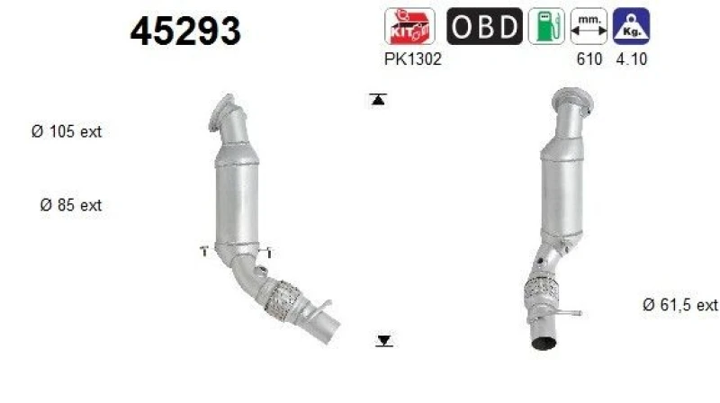 Image of AS Catalytic converter AS 45293